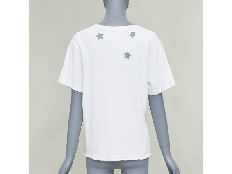 Saint Laurent Paris SAINT LAURENT off white cotton star embroidered cut out relaxed tshirt Size S / US 4 / IT 40 - 5 Thumbnail
