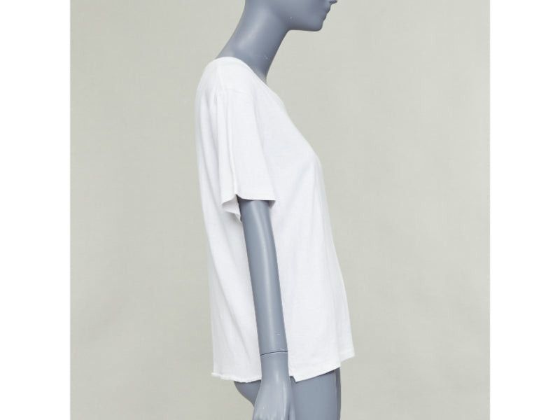 Saint Laurent Paris SAINT LAURENT off white cotton star embroidered cut out relaxed tshirt Size S / US 4 / IT 40 - 4 Thumbnail