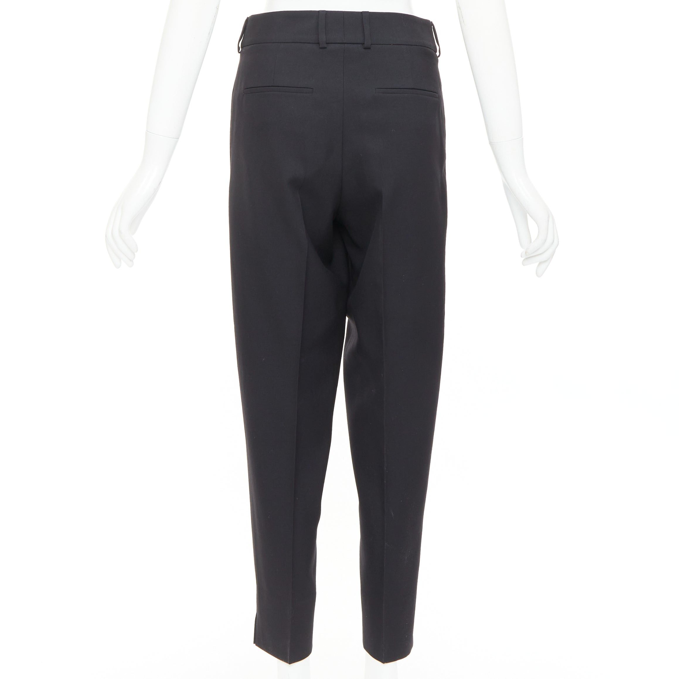 Saint Laurent Paris SAINT LAURENT 2017 black wool pleat front tapered silk lined trousers FR36 S Size 27" / US 4 / IT 40 - 5 Thumbnail