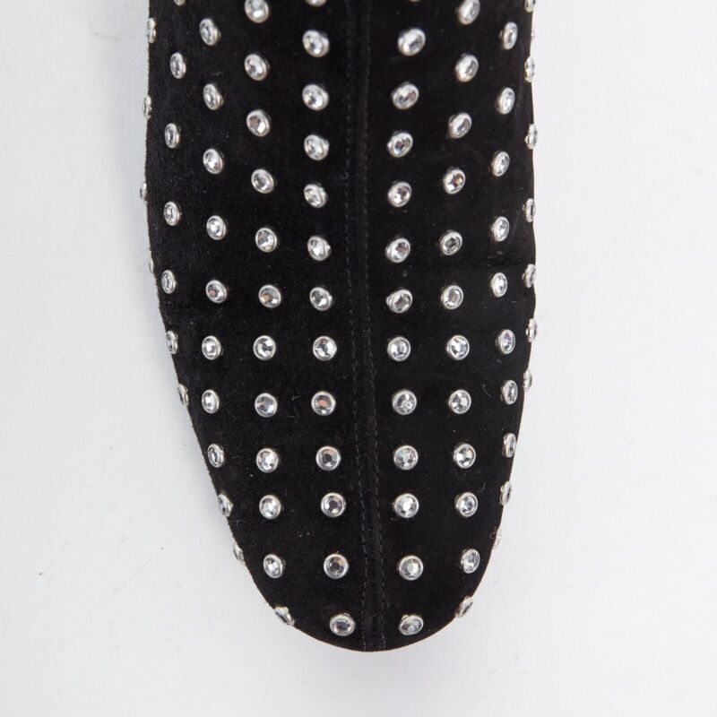 Saint Laurent Paris SAINT LAURENT PARIS black suede strass crystal embellished ankle boot shoe EU35 Size US 5 / IT 35 - 7 Thumbnail