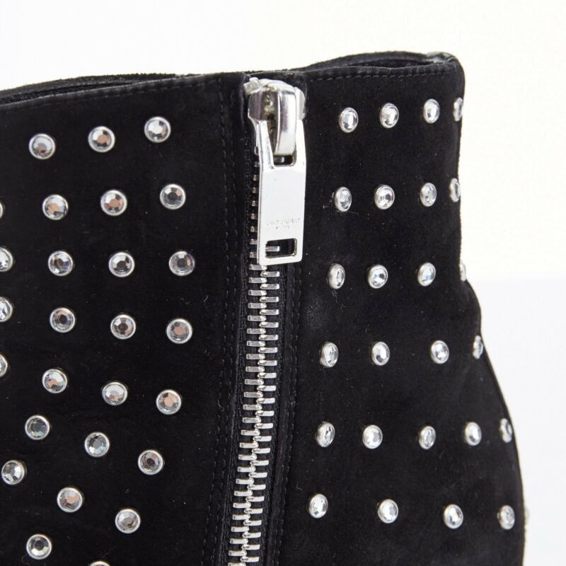 Saint Laurent Paris SAINT LAURENT PARIS black suede strass crystal embellished ankle boot shoe EU35 Size US 5 / IT 35 - 9 Thumbnail