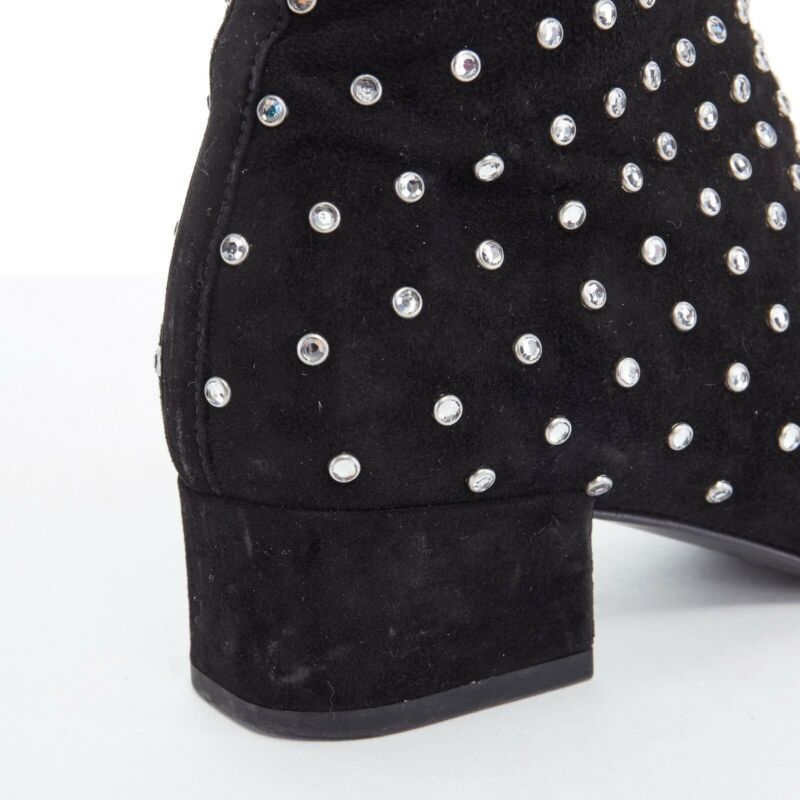 Saint Laurent Paris SAINT LAURENT PARIS black suede strass crystal embellished ankle boot shoe EU35 Size US 5 / IT 35 - 8 Thumbnail