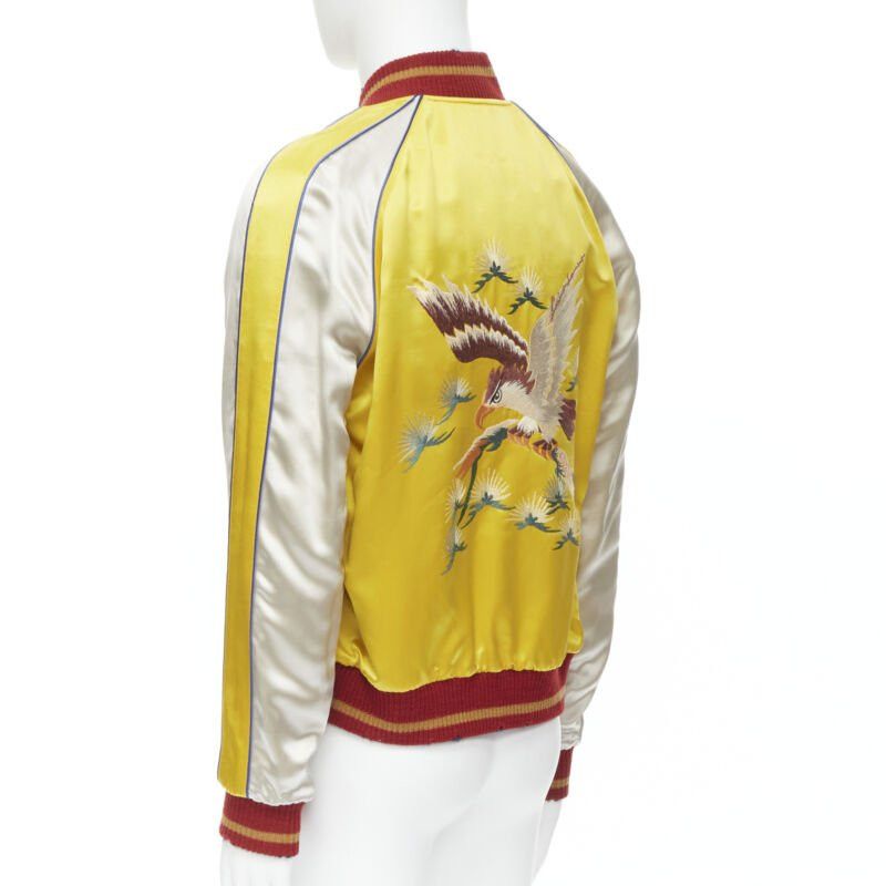 Saint Laurent Paris new SAINT LAURENT 2018 Reversible yellow blue satin bird embroidery bomber EU50 Size US L / EU 52-54 / 3 - 7 Thumbnail