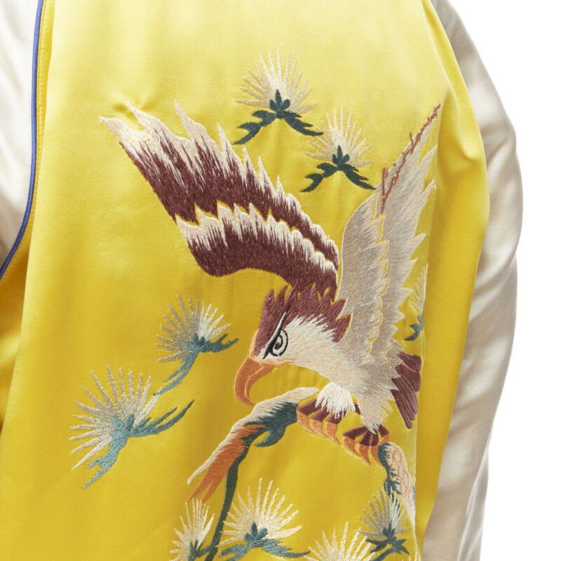 Saint Laurent Paris new SAINT LAURENT 2018 Reversible yellow blue satin bird embroidery bomber EU50 Size US L / EU 52-54 / 3 - 8 Thumbnail