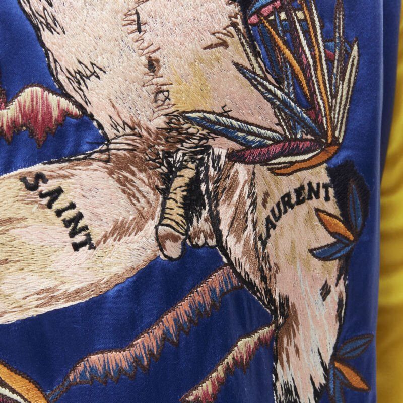 Saint Laurent Paris new SAINT LAURENT 2018 Reversible yellow blue satin bird embroidery bomber EU50 Size US L / EU 52-54 / 3 - 9 Thumbnail