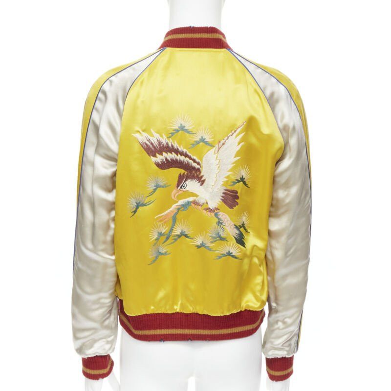 Saint Laurent Paris new SAINT LAURENT 2018 Reversible yellow blue satin bird embroidery bomber EU50 Size US L / EU 52-54 / 3 - 6 Thumbnail