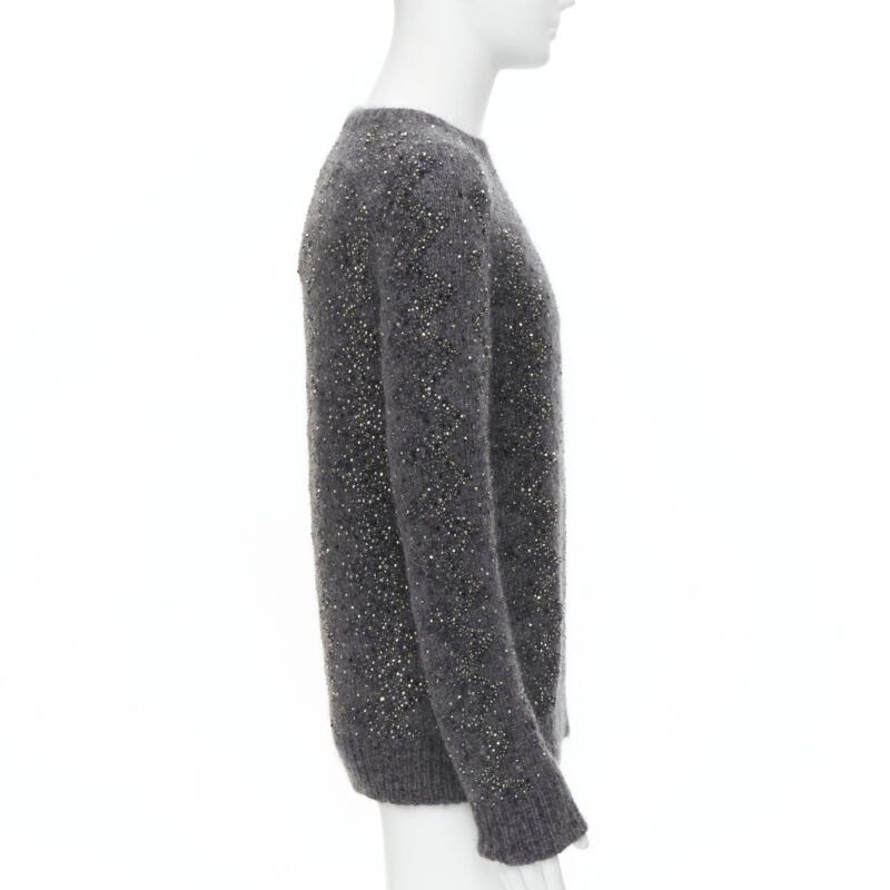 Saint Laurent Paris new SAINT LAURENT 2018 mohair wool crystal rhinestone embellished sweater M Size M / US 6-8 / IT 42-44 - 4 Thumbnail
