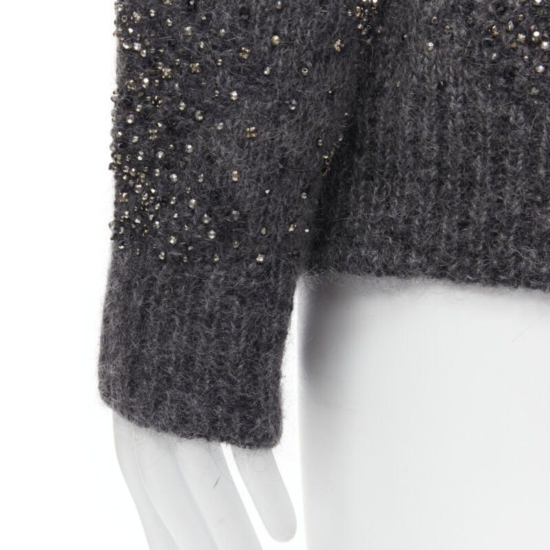 Saint Laurent Paris new SAINT LAURENT 2018 mohair wool crystal rhinestone embellished sweater M Size M / US 6-8 / IT 42-44 - 9 Thumbnail