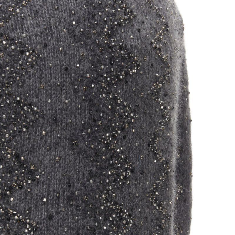 Saint Laurent Paris new SAINT LAURENT 2018 mohair wool crystal rhinestone embellished sweater M Size M / US 6-8 / IT 42-44 - 8 Thumbnail