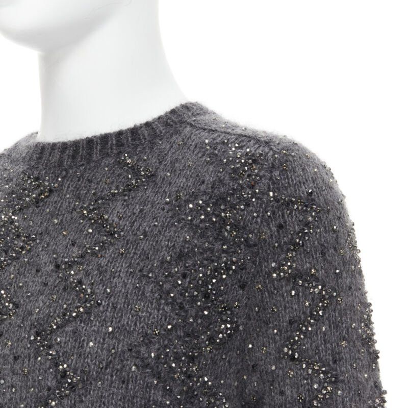 Saint Laurent Paris new SAINT LAURENT 2018 mohair wool crystal rhinestone embellished sweater M Size M / US 6-8 / IT 42-44 - 2 Thumbnail