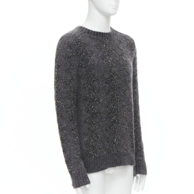 Saint Laurent Paris new SAINT LAURENT 2018 mohair wool crystal rhinestone embellished sweater M Size M / US 6-8 / IT 42-44 - 3 Thumbnail