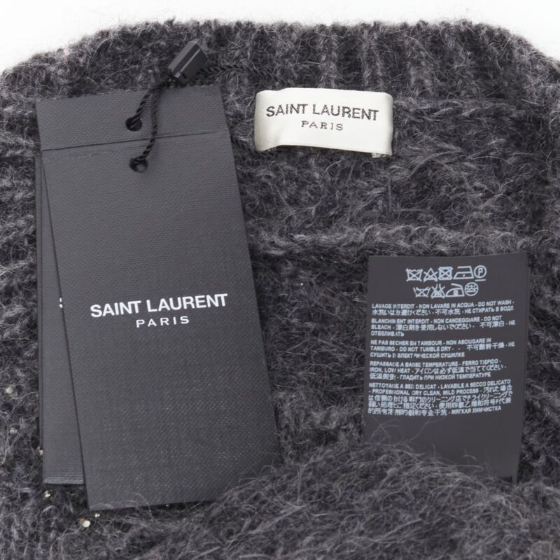 Saint Laurent Paris new SAINT LAURENT 2018 mohair wool crystal rhinestone embellished sweater M Size M / US 6-8 / IT 42-44 - 11 Thumbnail