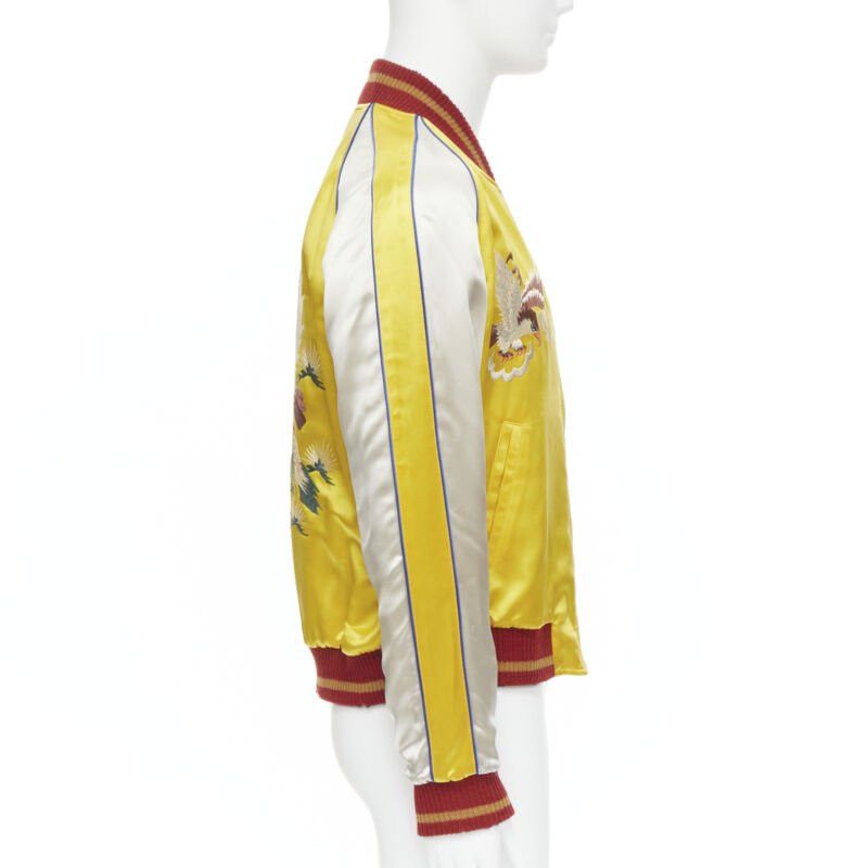 Saint Laurent Paris new SAINT LAURENT 2018 Reversible yellow blue bird nude embroidery bomber EU48 M Size US M / EU 48-50 / 2 - 5 Thumbnail
