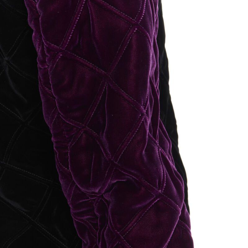 Saint Laurent Paris new SAINT LAURENT 2018 Teddy black purple diamond quilted bomber jacket EU42 XXS Size US XXS / EU 40 - 10 Thumbnail