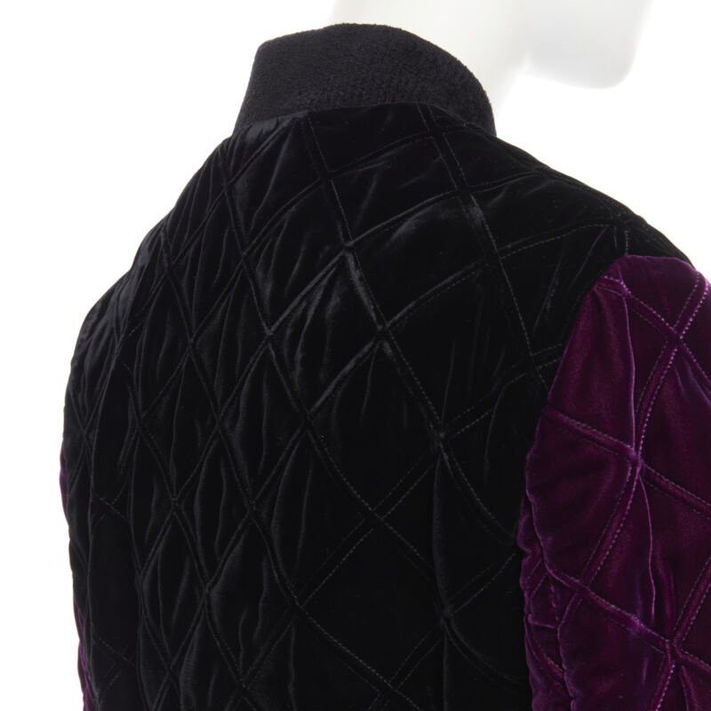 Saint Laurent Paris new SAINT LAURENT 2018 Teddy black purple diamond quilted bomber jacket EU44 XS Size US XS / EU 42 / 0 - 8 Thumbnail