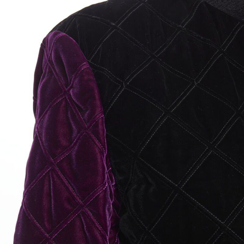 Saint Laurent Paris new SAINT LAURENT 2018 Teddy black purple diamond quilted bomber jacket EU44 XS Size US XS / EU 42 / 0 - 10 Thumbnail