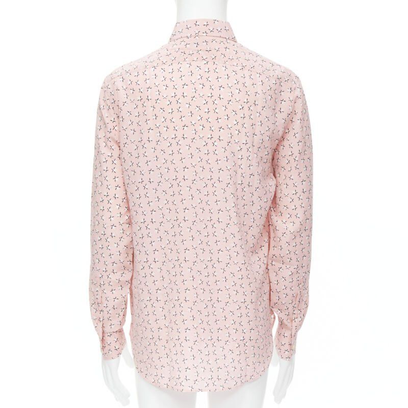 Saint Laurent Paris Saint Laurent 2018 100% silk pink white star print long sleeve shirt EU38 S Size US S / EU 44-46 / 1 - 4 Thumbnail