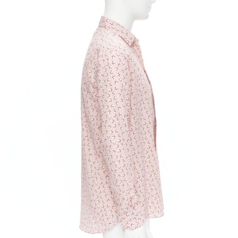 Saint Laurent Paris Saint Laurent 2018 100% silk pink white star print long sleeve shirt EU38 S Size US S / EU 44-46 / 1 - 3 Thumbnail