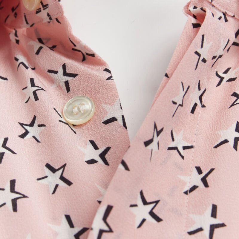 Saint Laurent Paris Saint Laurent 2018 100% silk pink white star print long sleeve shirt EU38 S Size US S / EU 44-46 / 1 - 10 Thumbnail