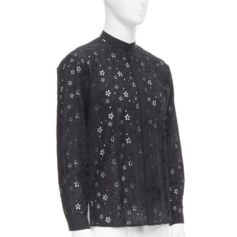 Saint Laurent Paris new SAINT LAURENT 2018 black star embroidery anglais collarless shirt EU38 S Size US S / EU 44-46 / 1 - 3 Thumbnail