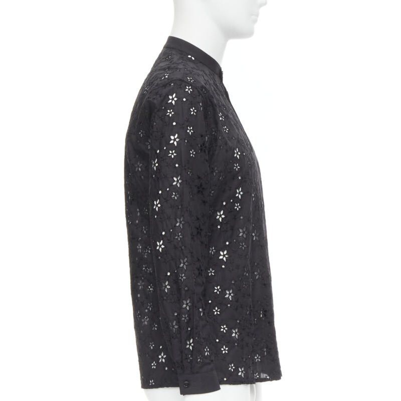 Saint Laurent Paris new SAINT LAURENT 2018 black star embroidery anglais collarless shirt EU38 S Size US S / EU 44-46 / 1 - 4 Thumbnail