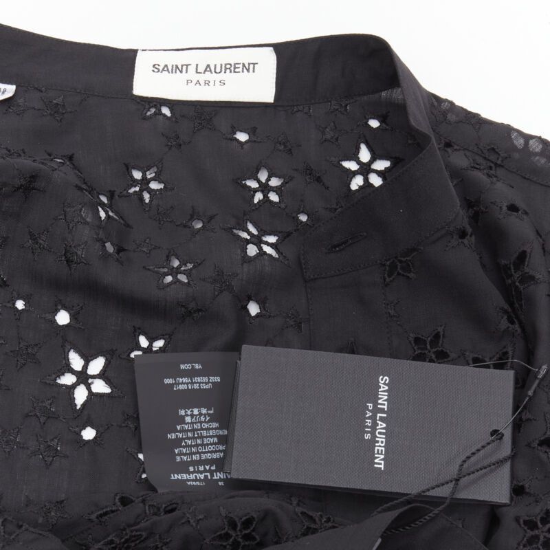 Saint Laurent Paris new SAINT LAURENT 2018 black star embroidery anglais collarless shirt EU38 S Size US S / EU 44-46 / 1 - 10 Thumbnail