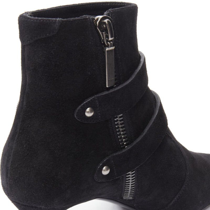Saint Laurent Paris new SAINT LAURENT Charlotte 55 black suede silver western buckle bootie EU37 Size US 7 / IT 37 - 9 Thumbnail