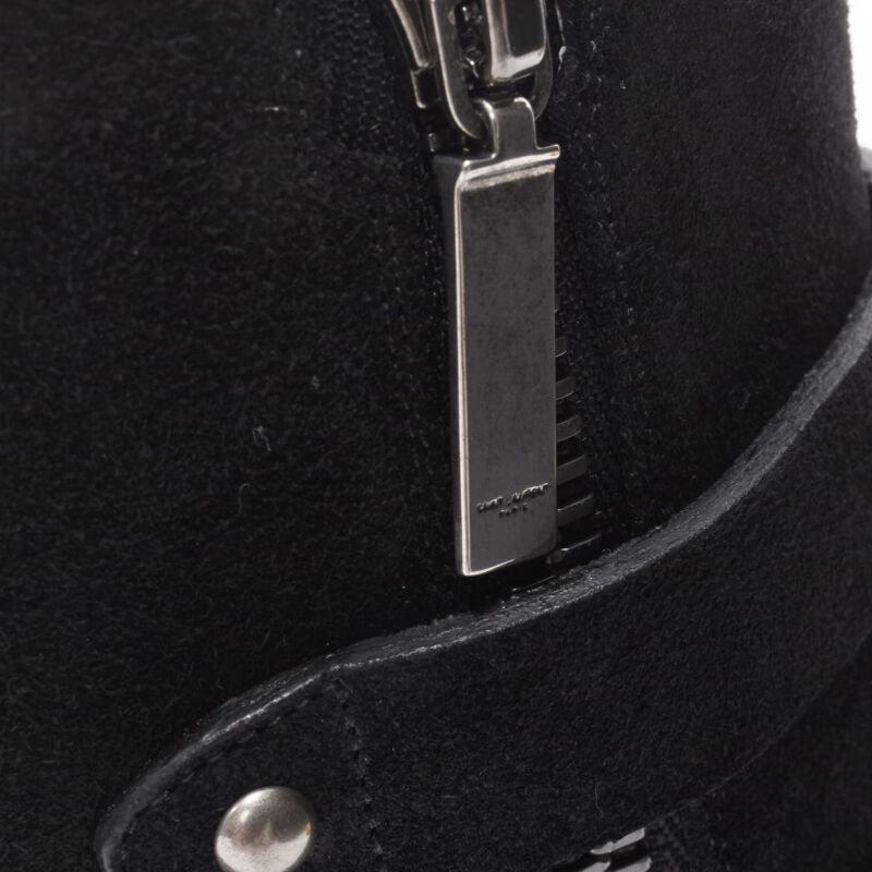 Saint Laurent Paris new SAINT LAURENT Charlotte 55 black suede silver western buckle bootie EU37 Size US 7 / IT 37 - 10 Thumbnail