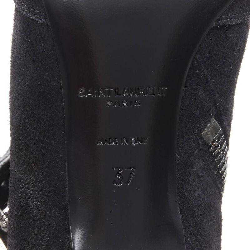 Saint Laurent Paris new SAINT LAURENT Charlotte 55 black suede silver western buckle bootie EU37 Size US 7 / IT 37 - 12 Thumbnail