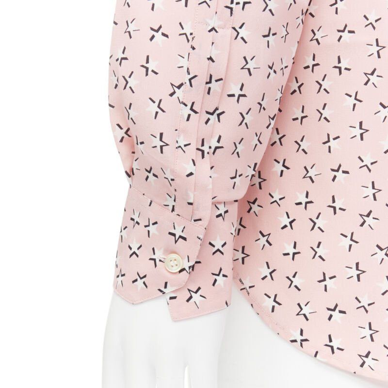 Saint Laurent Paris new Saint Laurent 2018 100% silk pink Iconic star print long sleeve shirt S EU38 Size US S / EU 44-46 / 1 - 9 Thumbnail