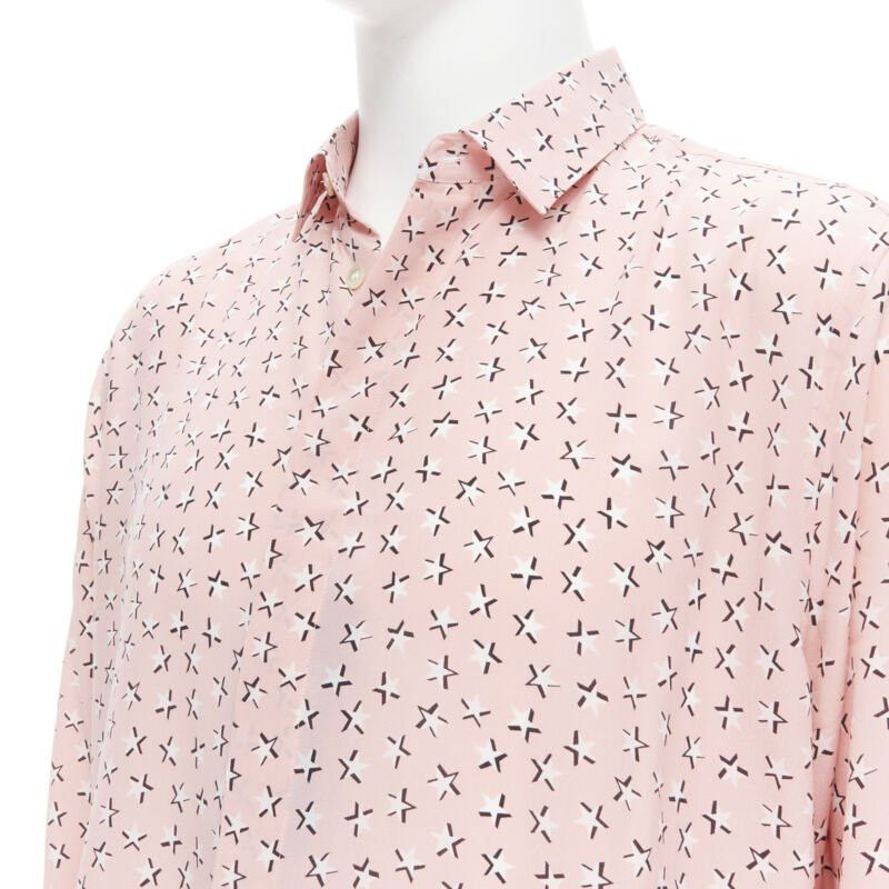 Saint Laurent Paris new Saint Laurent 2018 100% silk pink Iconic star print long sleeve shirt S EU38 Size US S / EU 44-46 / 1 - 6 Thumbnail
