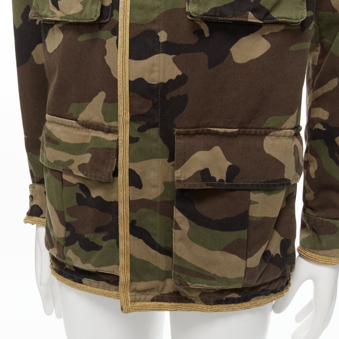 Saint Laurent Paris SAINT LAURENT Hedi Slimane 2014 gold trim green camouflage military cargo jacket FR46 S Size US S / EU 44-46 / 1 - 7 Thumbnail