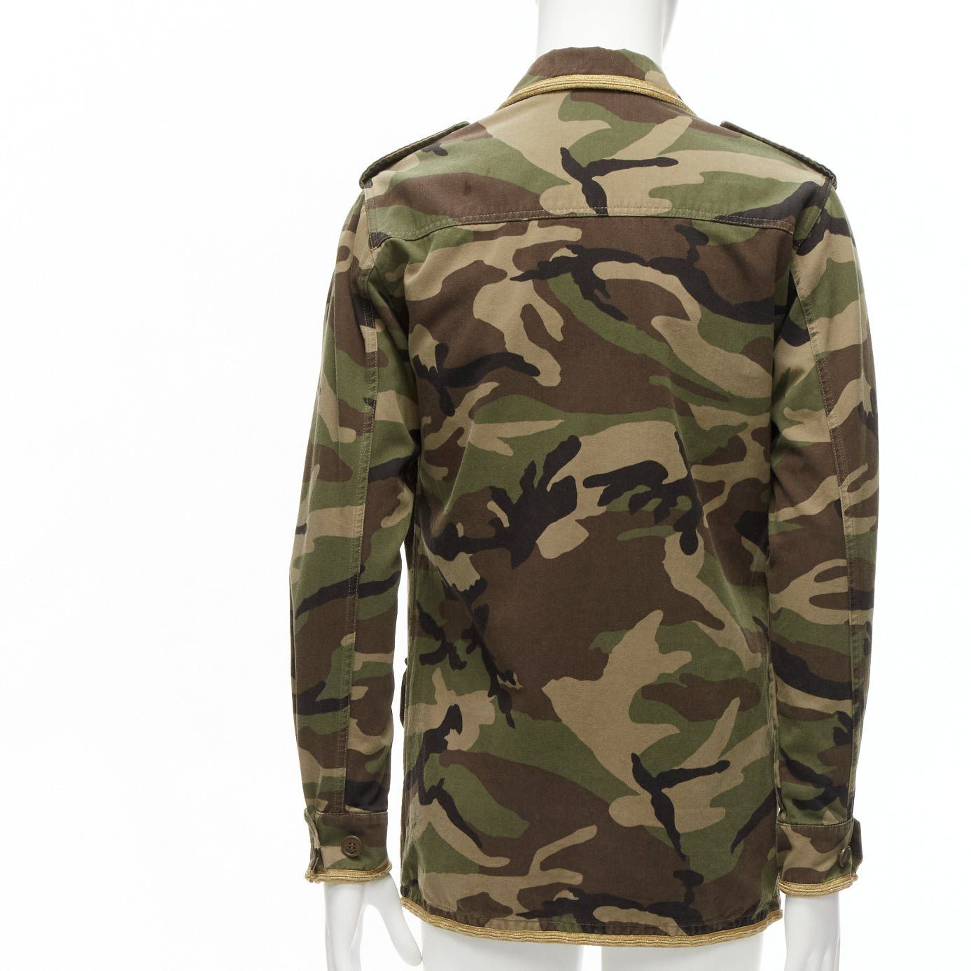 Saint Laurent Paris SAINT LAURENT Hedi Slimane 2014 gold trim green camouflage military cargo jacket FR46 S Size US S / EU 44-46 / 1 - 5 Thumbnail