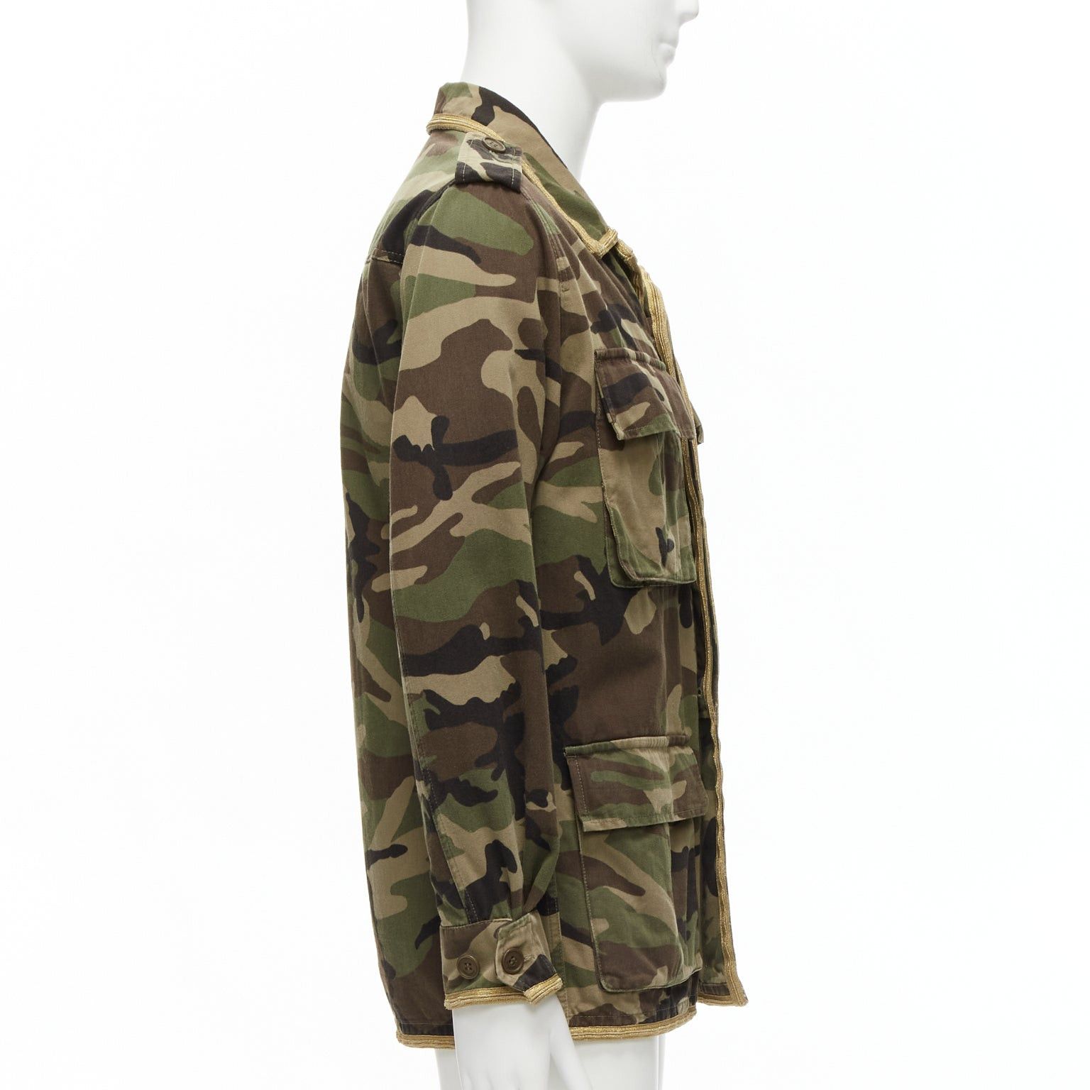 Saint Laurent Paris SAINT LAURENT Hedi Slimane 2014 gold trim green camouflage military cargo jacket FR46 S Size US S / EU 44-46 / 1 - 4 Thumbnail