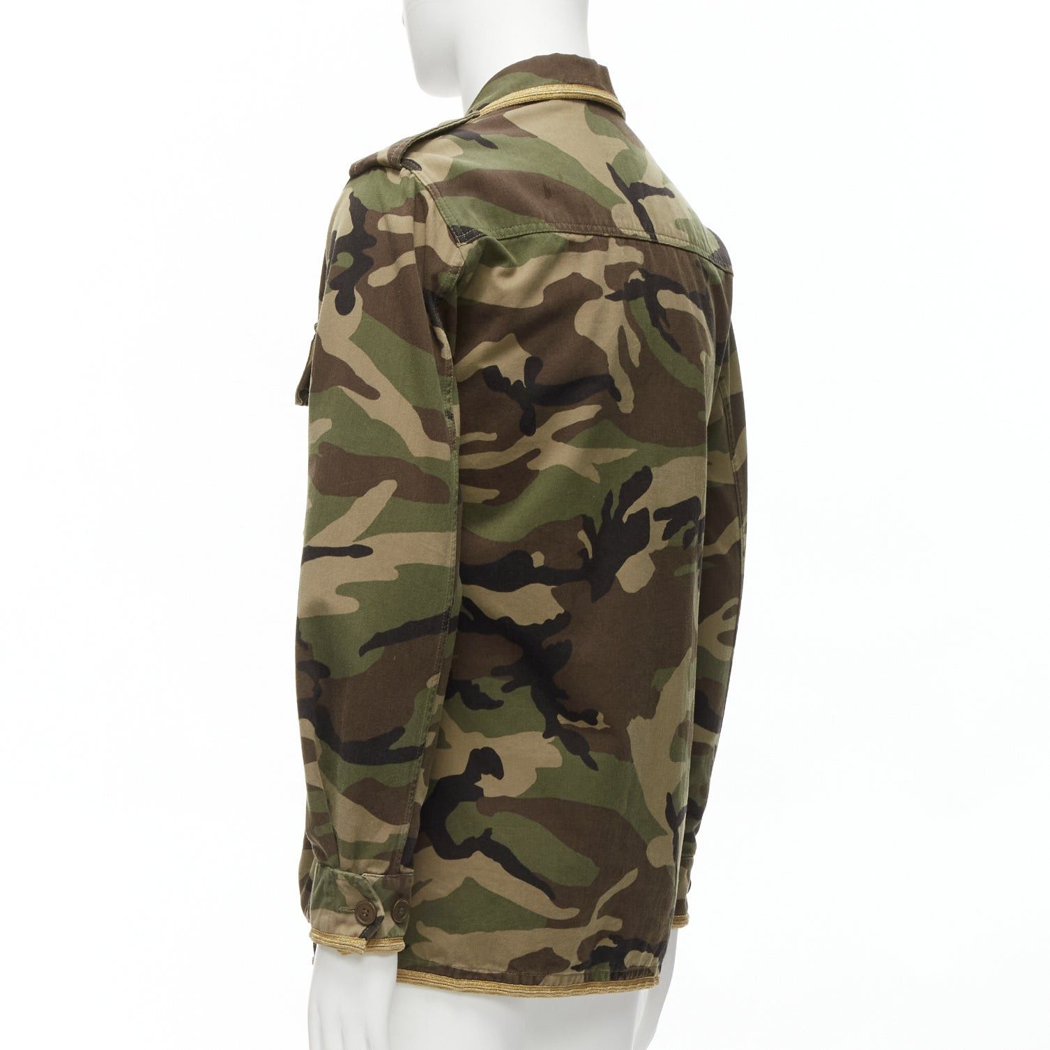 Saint Laurent Paris SAINT LAURENT Hedi Slimane 2014 gold trim green camouflage military cargo jacket FR46 S Size US S / EU 44-46 / 1 - 6 Thumbnail