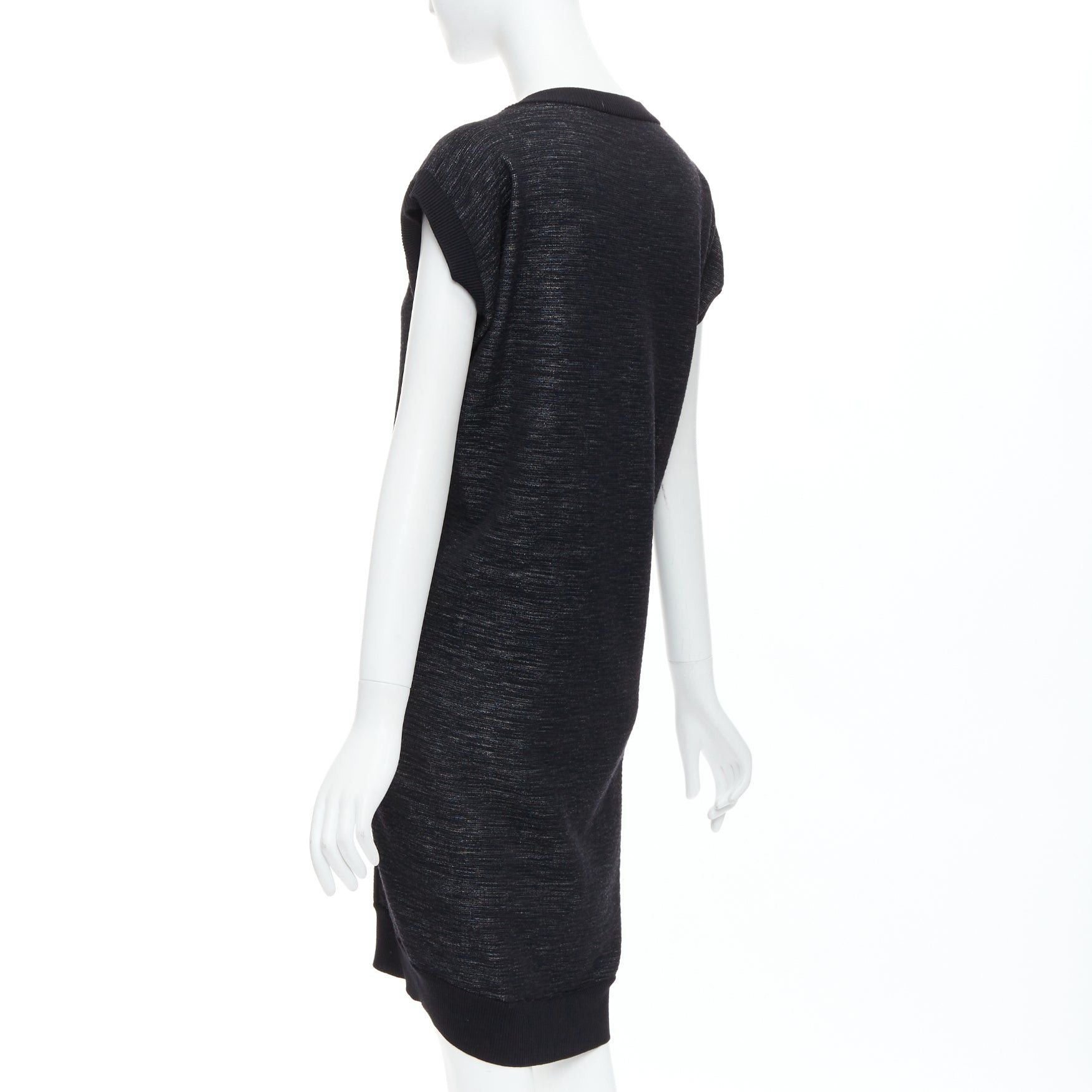 Saint Laurent Paris YVES SAINT LAURENT black superfine merino wool 140 batwing dress S Size S / US 4 / IT 40 - 6 Thumbnail