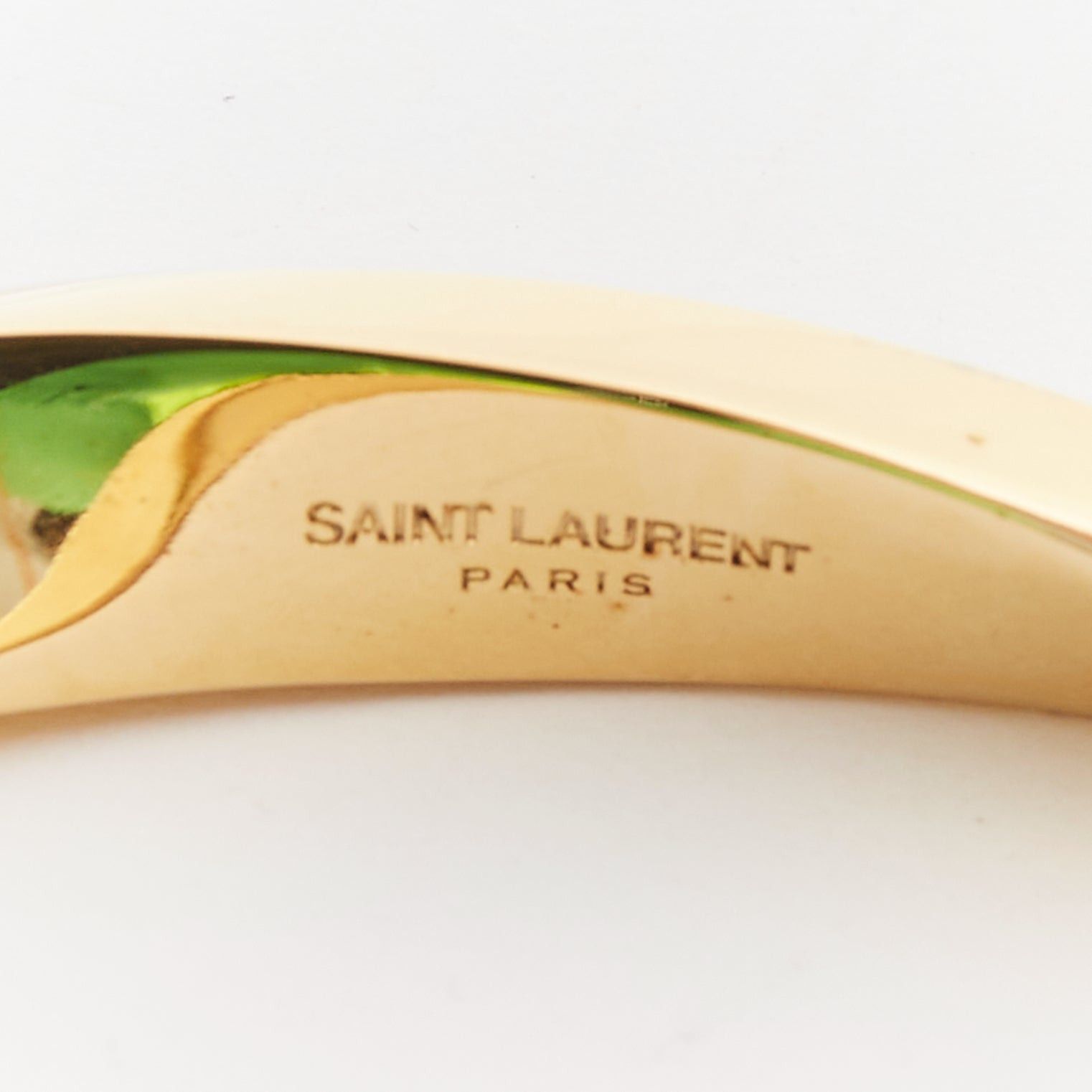 Saint Laurent Paris SAINT LAURENT Twisted gold double push clasps hard bangle Size ONE SIZE - 5 Thumbnail