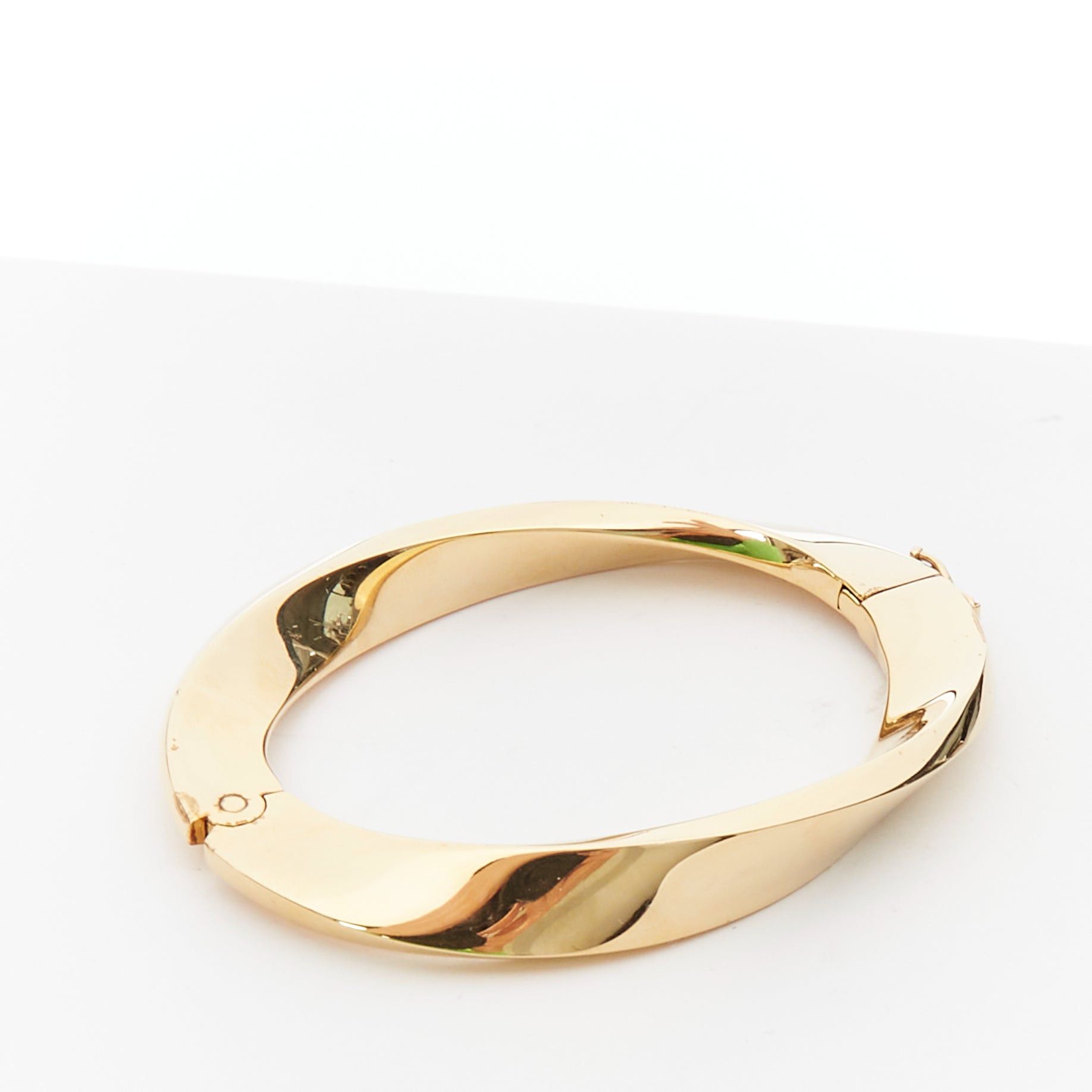 Saint Laurent Paris SAINT LAURENT Twisted gold double push clasps hard bangle Size ONE SIZE - 3 Thumbnail