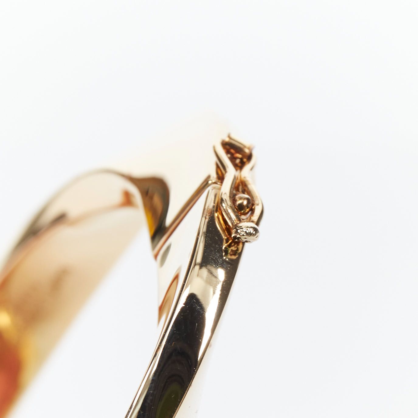 Saint Laurent Paris SAINT LAURENT Twisted gold double push clasps hard bangle Size ONE SIZE - 6 Thumbnail