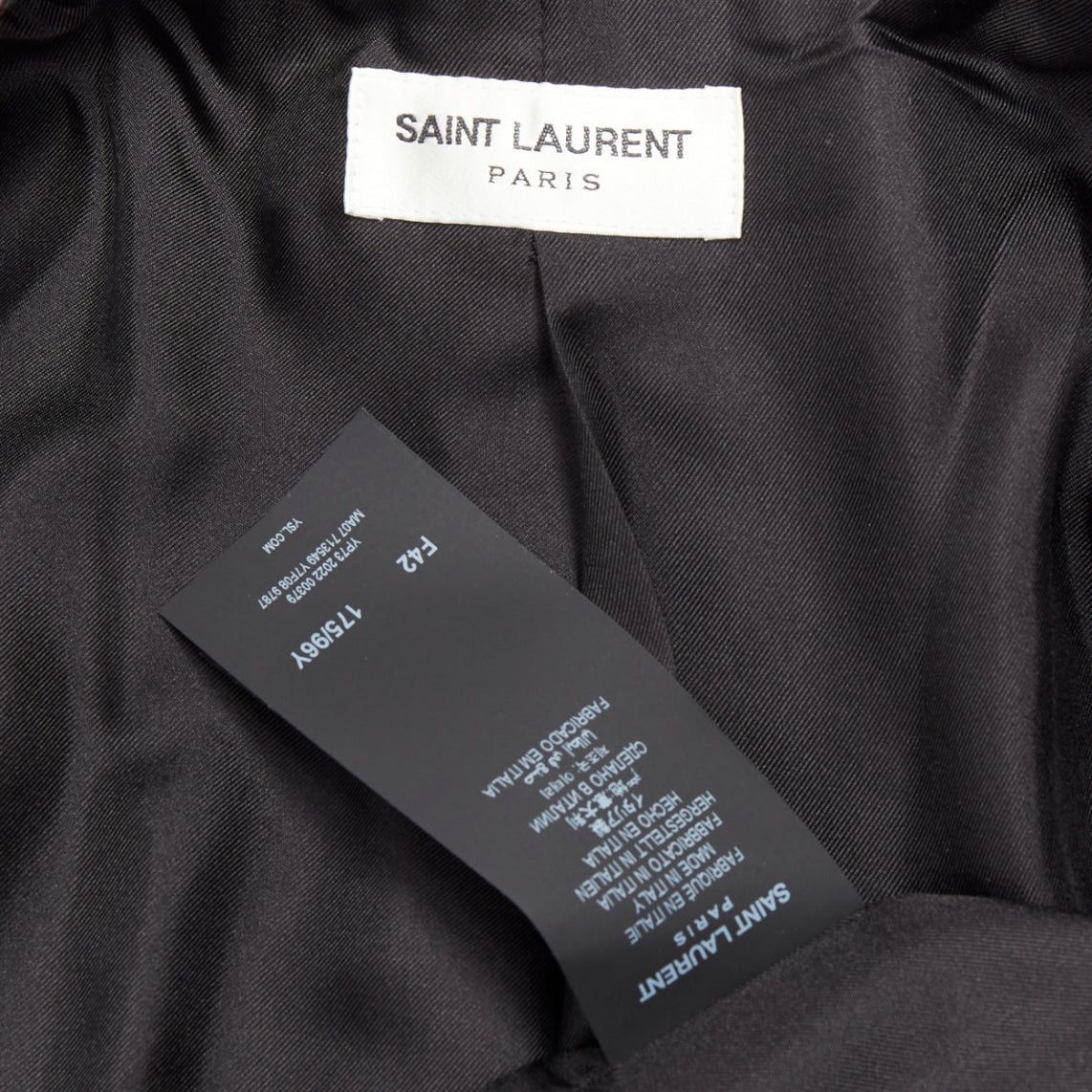 Saint Laurent Paris SAINT LAURENT 2022 Runway grey tweed boucle power shoulder oversized coat FR42 XL Size L / US 10 / IT 46 - 8 Thumbnail