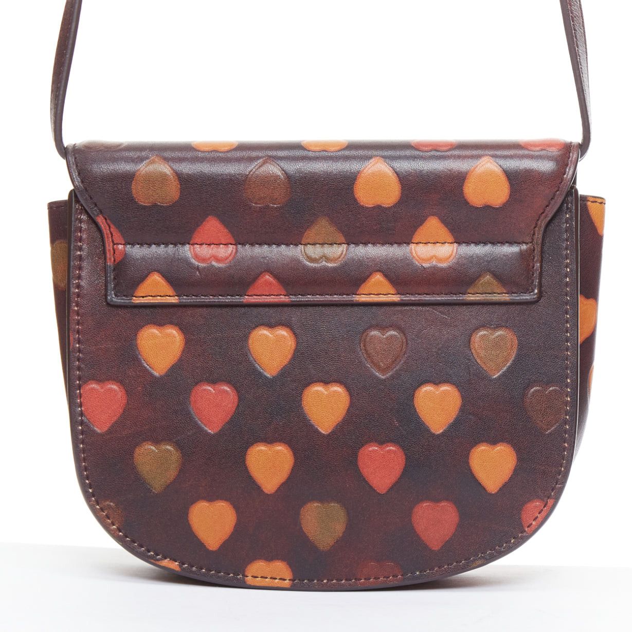 Saint Laurent Paris SAINT LAURENT Kaia brown heart embossed print YSL crossbody bag Size ONE SIZE - 5 Thumbnail