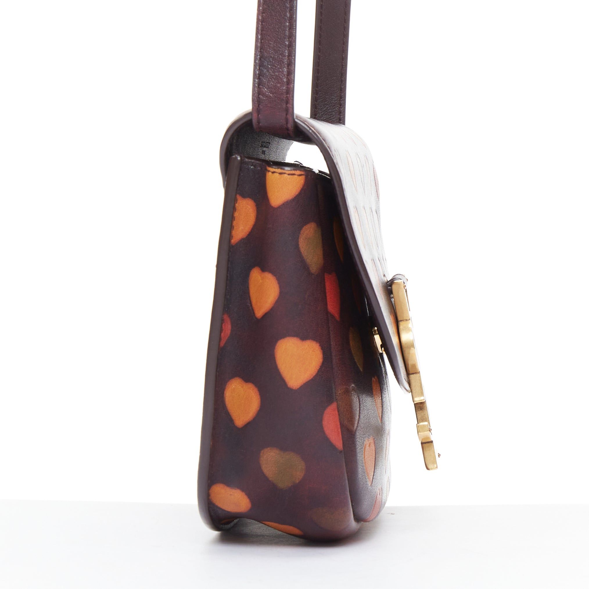 Saint Laurent Paris SAINT LAURENT Kaia brown heart embossed print YSL crossbody bag Size ONE SIZE - 4 Thumbnail