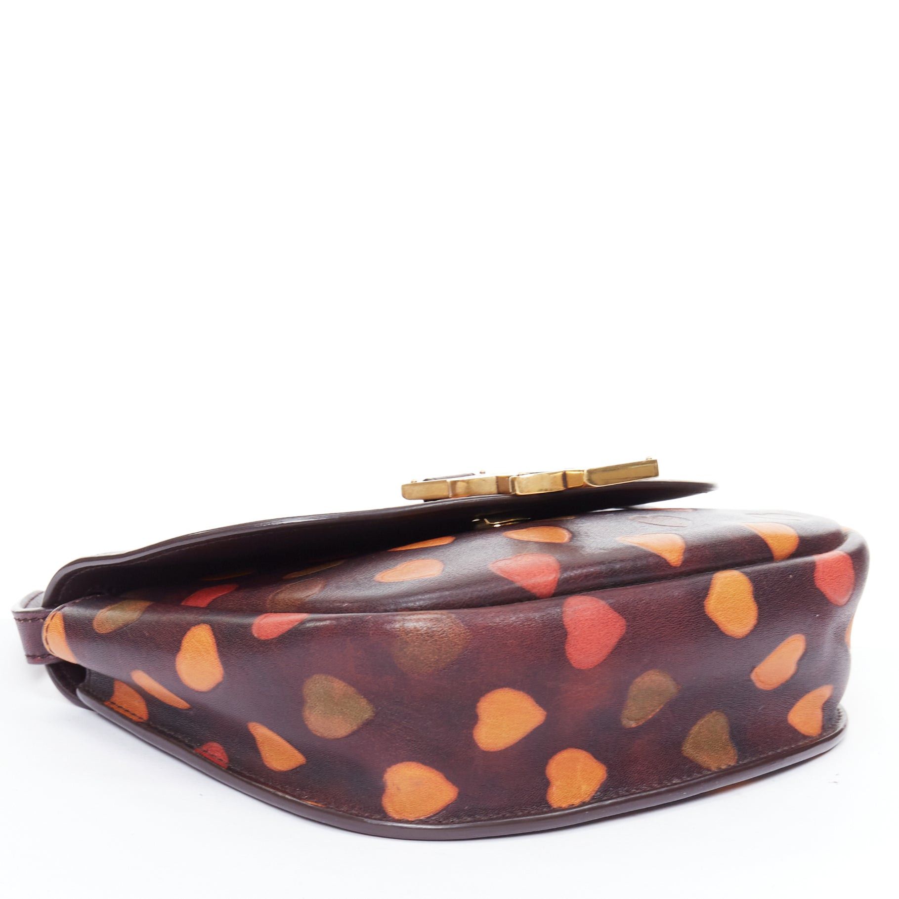 Saint Laurent Paris SAINT LAURENT Kaia brown heart embossed print YSL crossbody bag Size ONE SIZE - 6 Thumbnail