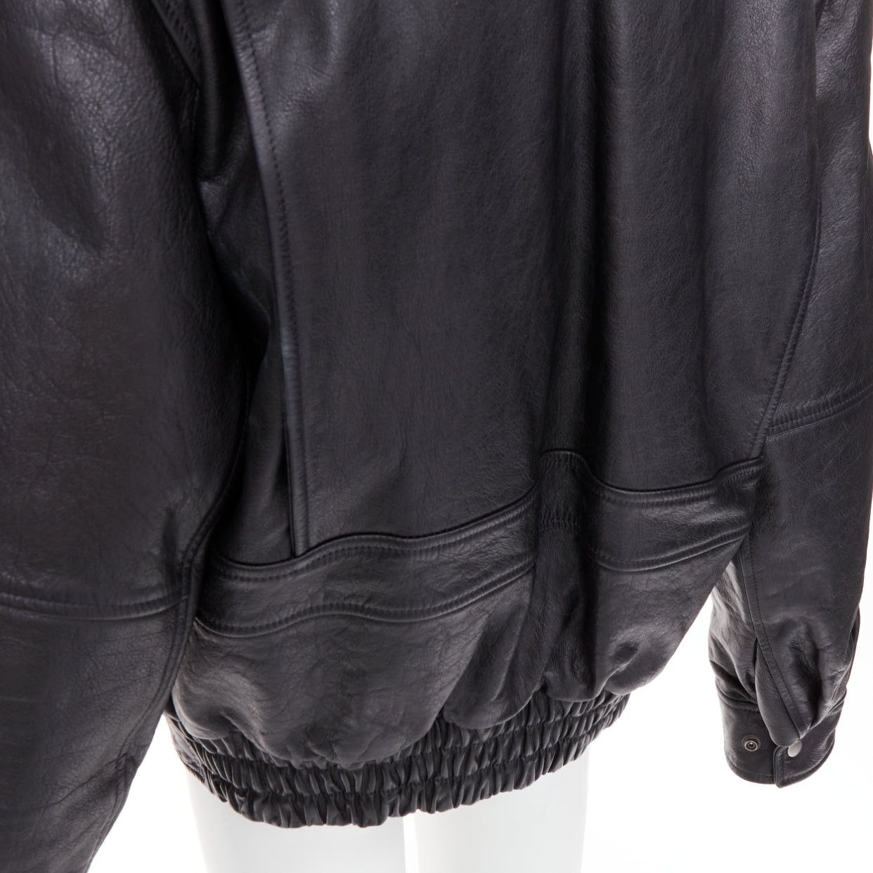 Saint Laurent Paris rare SAINT LAURENT 2023 Runway black cow leather oversized aviator bomber jacket FR38 M Size M / US 6-8 / IT 42-44 - 9 Thumbnail