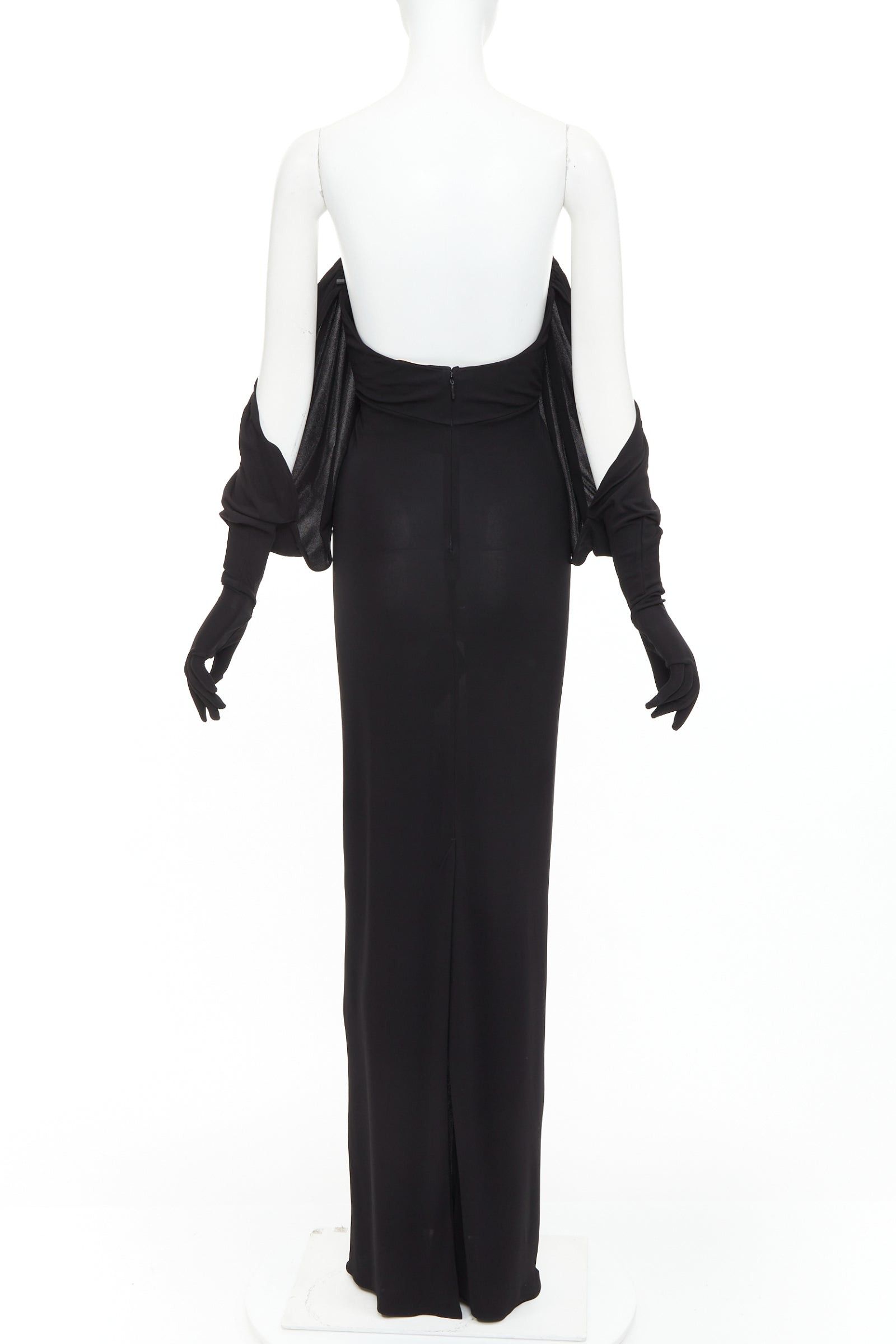 Saint Laurent Paris SAINT LAURENT 2023 Runway black sweetheart wired sweetheart gloves gown dress FR36 S Size S / US 4 / IT 40 - 5 Thumbnail