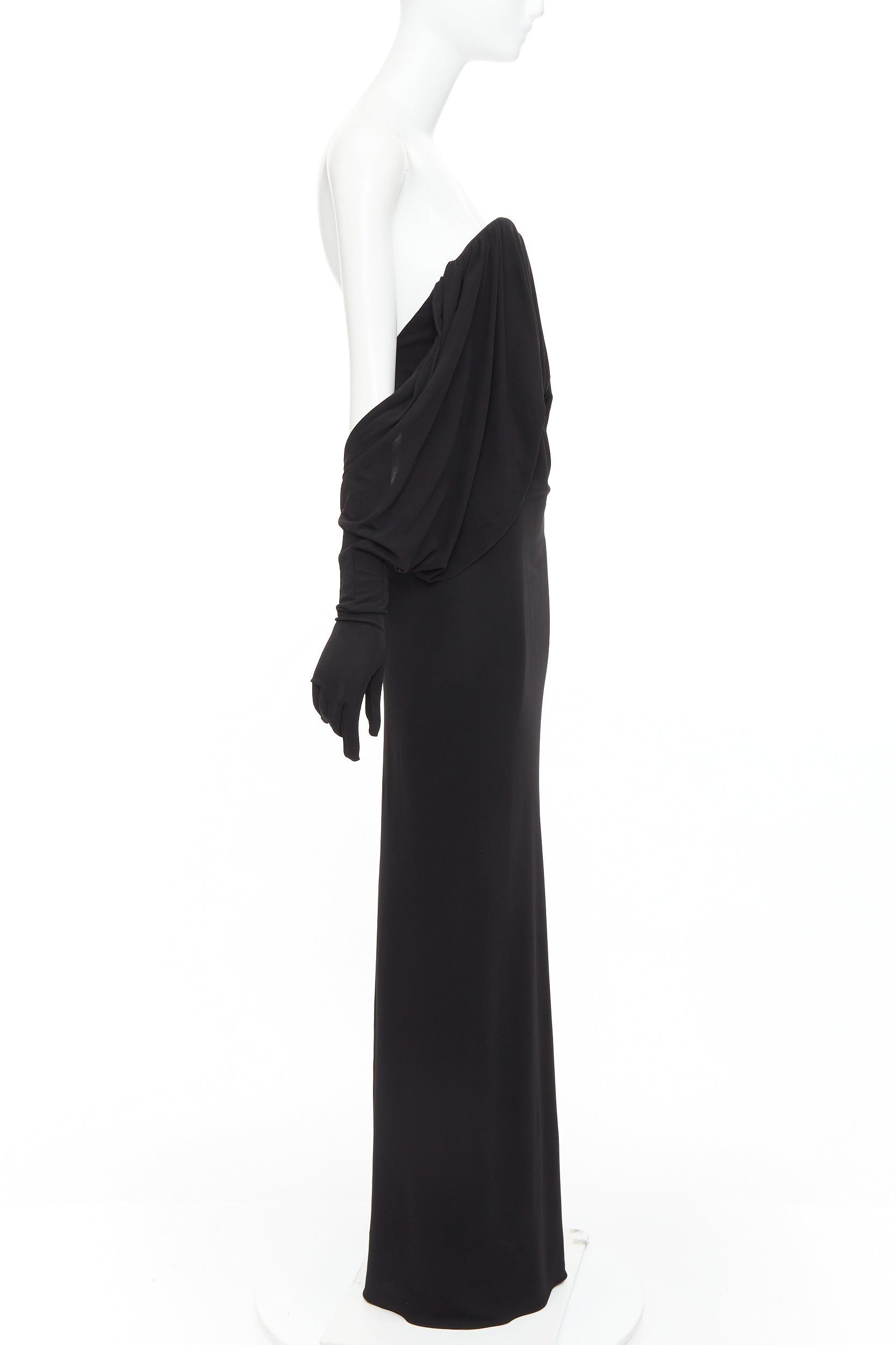 Saint Laurent Paris SAINT LAURENT 2023 Runway black sweetheart wired sweetheart gloves gown dress FR36 S Size S / US 4 / IT 40 - 4 Thumbnail