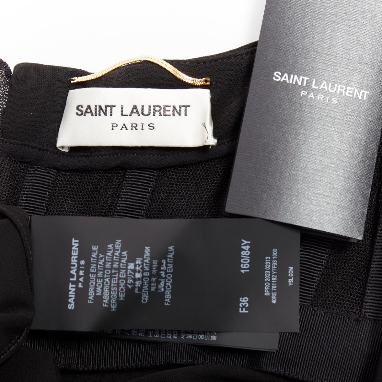 Saint Laurent Paris SAINT LAURENT 2023 Runway black sweetheart wired sweetheart gloves gown dress FR36 S Size S / US 4 / IT 40 - 9 Thumbnail