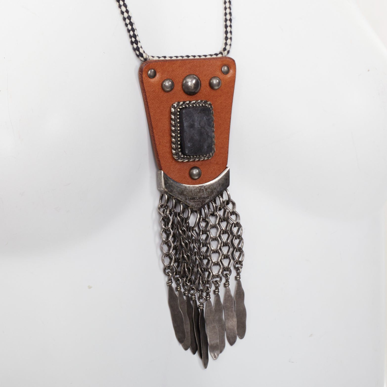 Saint Laurent Paris SAINT LAURENT Hedi Slimane 2015 Runway Psych Rock Bohemian Stone necklace Size ONE SIZE - 2 Thumbnail