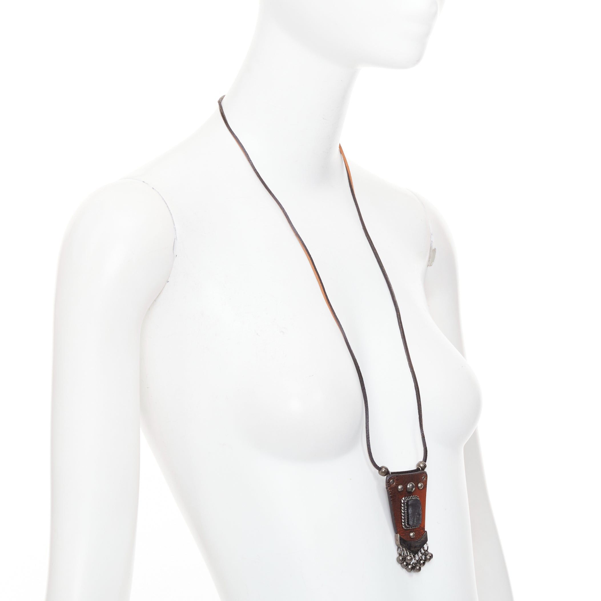 Saint Laurent Paris SAINT LAURENT Hedi Slimane 2015 Runway Psych Rock Bohemian Stone necklace Size ONE SIZE - 3 Thumbnail