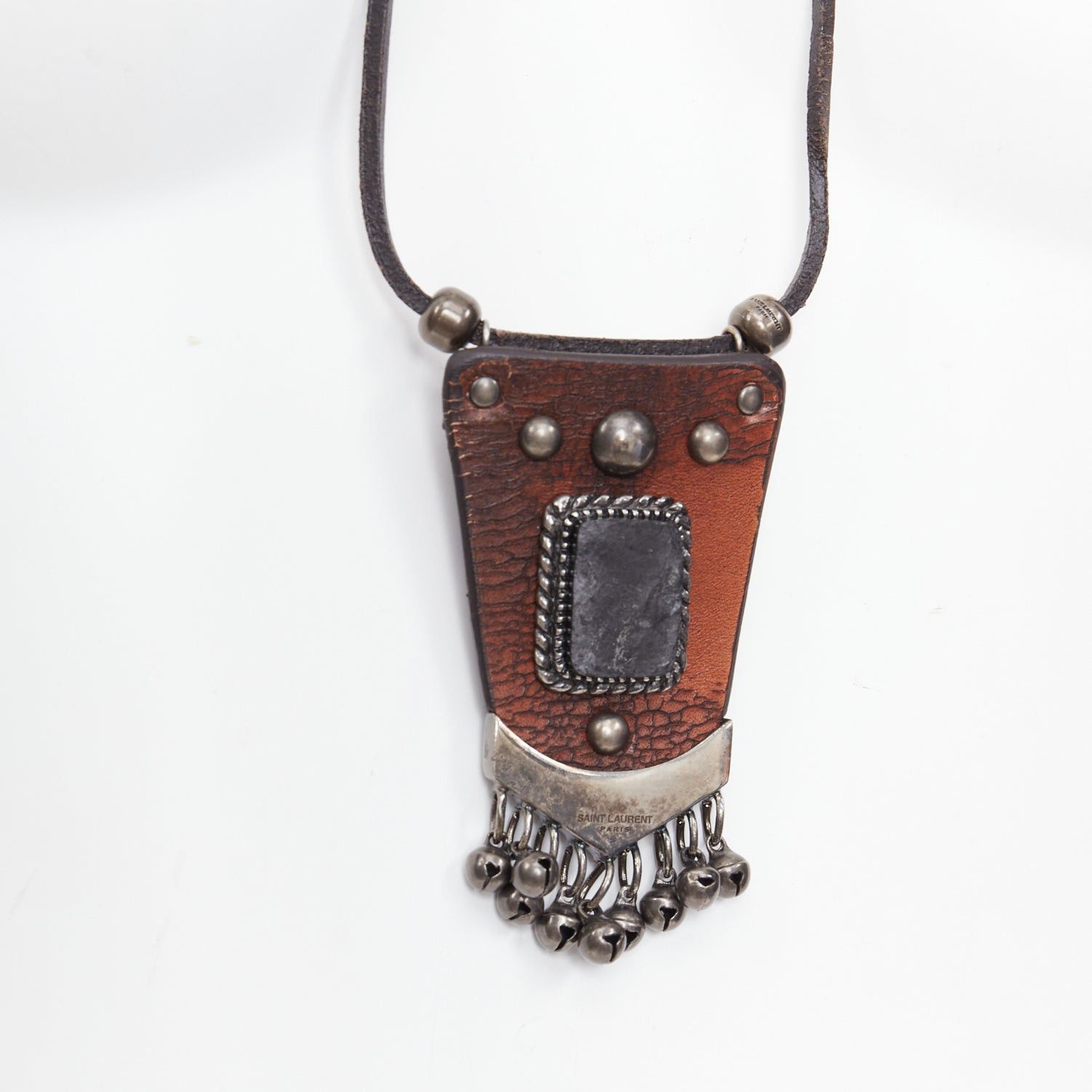 Saint Laurent Paris SAINT LAURENT Hedi Slimane 2015 Runway Psych Rock Bohemian Stone necklace Size ONE SIZE - 2 Thumbnail